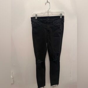 MOTHER Black Ankle & Cropped Jeans